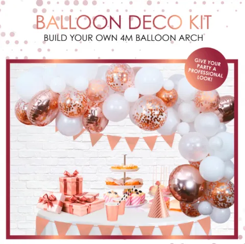 Ballonbue Rosegold-hvid