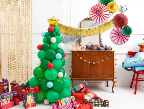 Ballon buket som juletræ