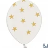 Ballon 30 cm Hvid med Stjerner