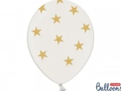 Ballon 30 cm Hvid med Stjerner