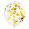 Balloner Transparent med guldstjerne konfetti