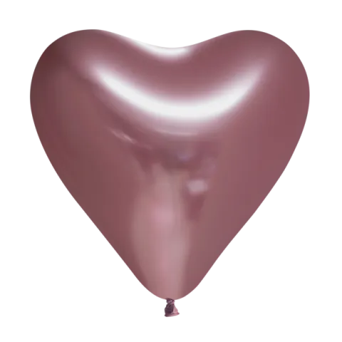 Ballon Hjerte Mirror Rosegold