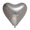 Ballon Hjerte Mirror Sølv