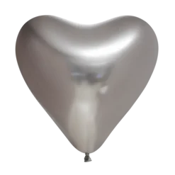 Ballon Hjerte Mirror Sølv