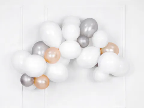 Ballon i 12,7cm metallic sølv - 100stk