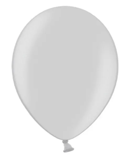 Ballon i 12,7cm metallic sølv - 100stk