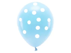 Ballon i lyseblå med prikker