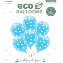 Ballon i lyseblå med prikker