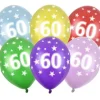Ballon Metallic ø 30 cm med 60 tal , 6 stk