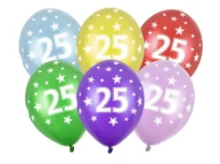 Ballon Metallic ø 30 cm med 25 tal , 6 stk