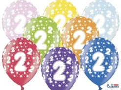 Ballon Metallic ø 30 cm med 2 tal, 6 stk