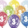 Ballon Metallic ø 30 cm med 3 tal , 6 stk