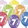 Ballon Metallic ø 30 cm med 7 tal , 6 stk