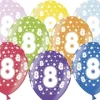 Ballon Metallic ø 30 cm med 8 tal, 6 stk