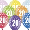 Ballon Metallic ø 30 cm med 20 tal , 6 stk