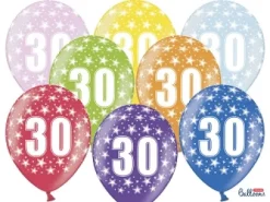 Ballon Metallic ø 30 cm med 30 tal , 6 stk