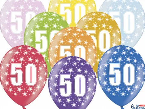 Ballon Metallic ø 30 cm med 50 tal , 6 stk