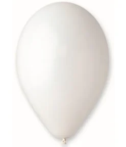 Ballon Metallic Hvid, 10 stk.