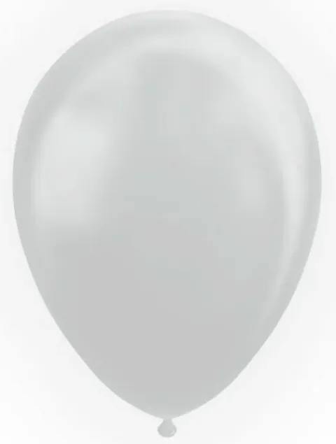 Ballon metallic sølv, 10 stk