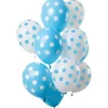 Ballon sæt med prikker blå 12stk