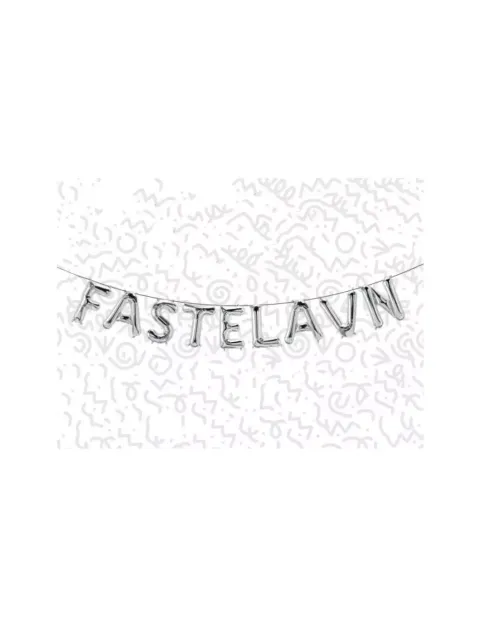 Ballonsæt, Sølv"FASTELAVN" 40 cm