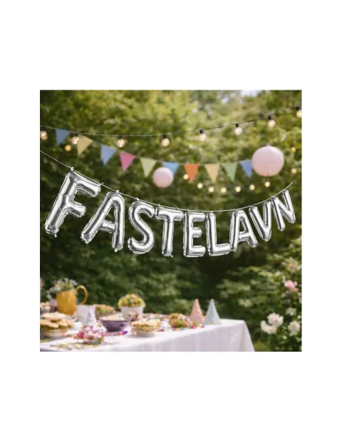 Ballonsæt, Sølv"FASTELAVN" 40 cm