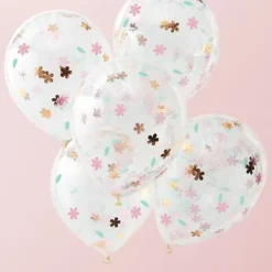 Ballon transparent med konfetti blomster