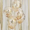 Ballon transparent med konfetti Guld