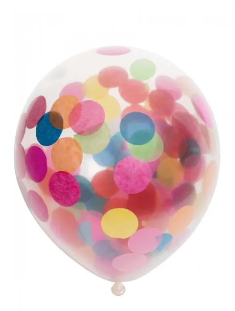 Ballon transparent med stor multi konfetti