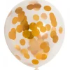 Ballon transparent m.rund guld konfetti