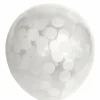Ballon transparent m.rund hvid konfetti