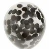 Ballon transparent m.rund sort konfetti
