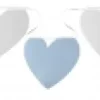 Banner med hjerter lyseblå/hvid