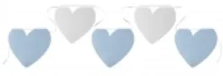 Banner med hjerter lyseblå/hvid