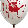 Blodige balloner med håndaftryk
