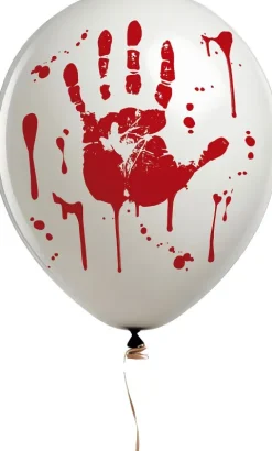 Blodige balloner med håndaftryk