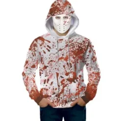 Blodig Hoodie med maske - Voksen
