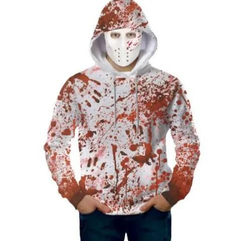 Blodig Hoodie med maske - Voksen