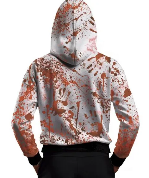 Blodig Hoodie med maske - Voksen