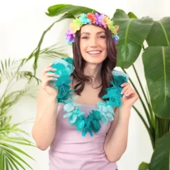 Blomsterkrans til håret i pastelfarver