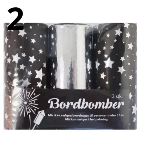 Bordbomber 3 stk - stjerner