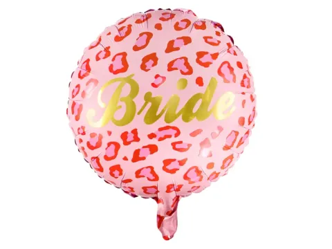 Bride folieballon rød leopard med guld tekst