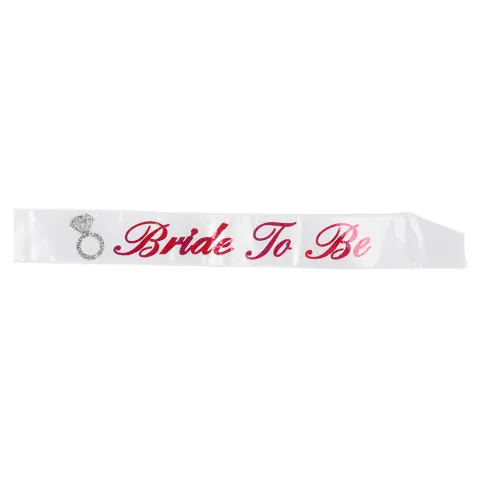 Bride to be Sash hvid med pink tekst