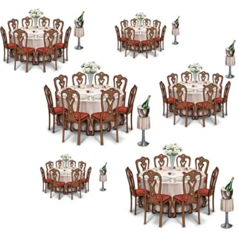 Champagnekøler og elegante borde