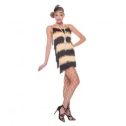 Charleston Dress Sort/Guld
