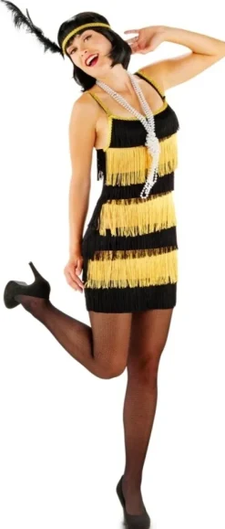 Charleston Dress Sort/Guld
