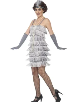 Charleston flapperkjole SØLV