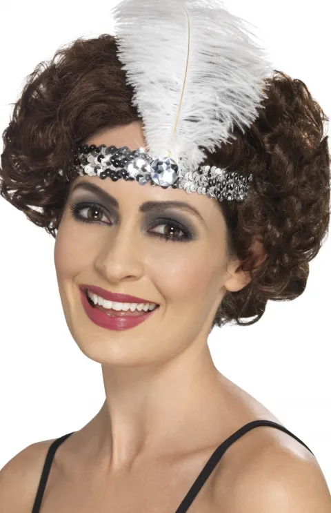 Charleston flapper pandebånd med fjer