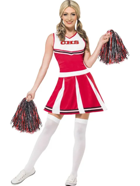 Cheerleader CHS rød med pompom
