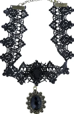 Choker halsblonde med sort sten